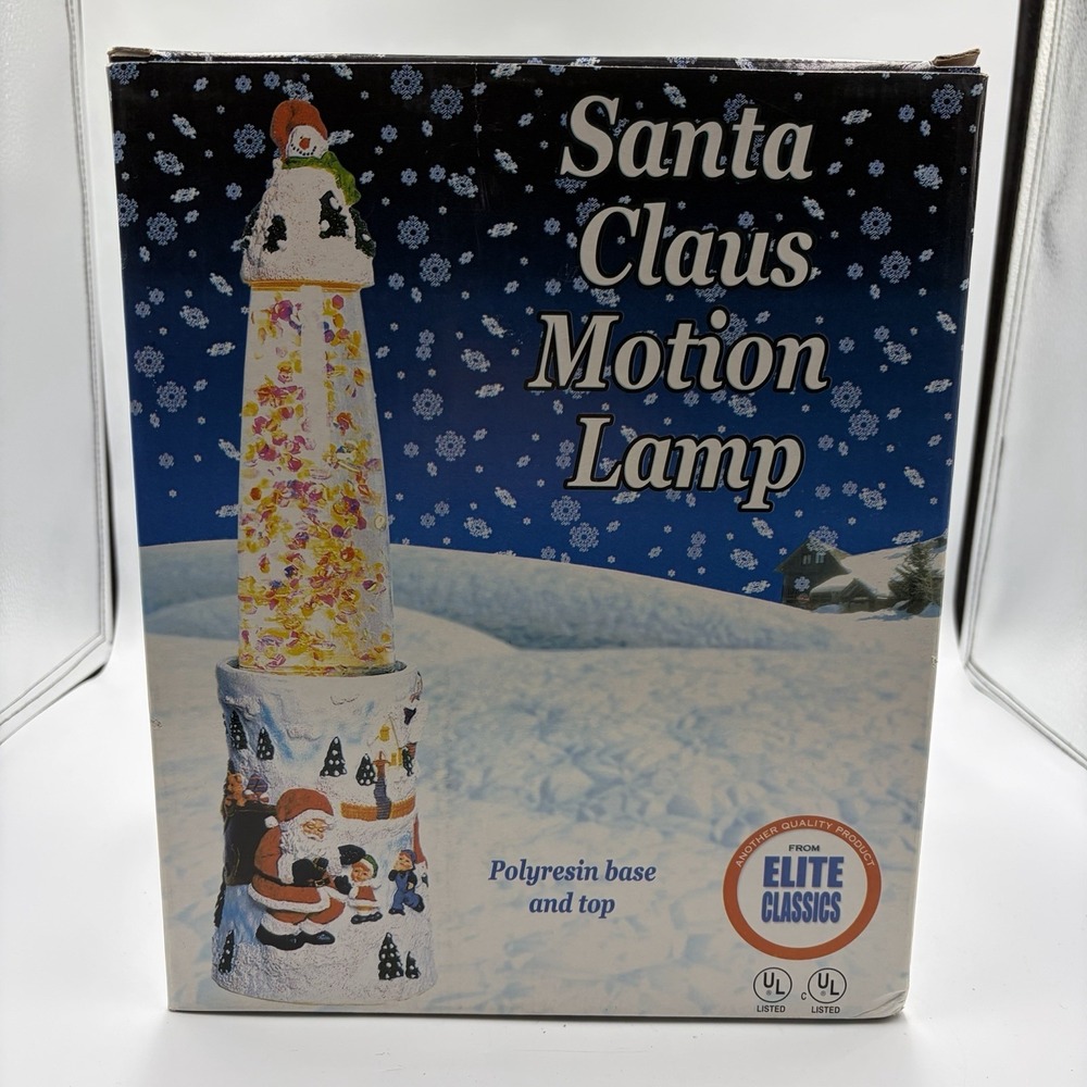Christmas Santa Clause Snowman‎ Elite Motion 90s Glitter Lava Lamp Classics New